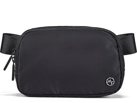 Water-Repellent Nylon Belt Bag with Two-Way Zipper