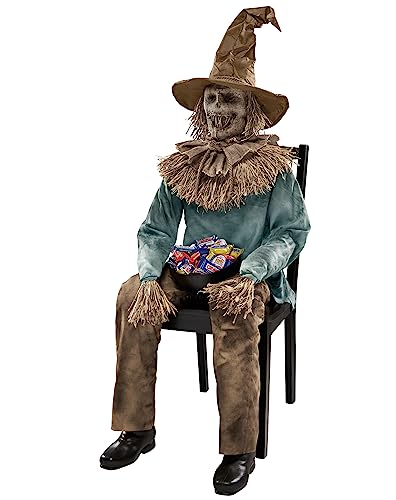 Sitting Scarecrow Halloween Animatronic Prop