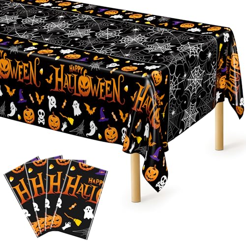 Pumpkin Spider Web Halloween Tablecloth