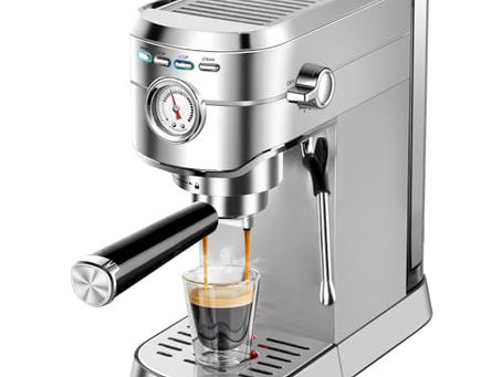 20-Bar Compact Espresso Machine with Frother (34 oz Tank)