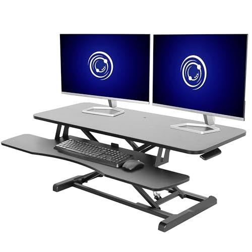 42-Inch Adjustable Standing Desk Converter with Keyboard Tray (Dual Monitor)