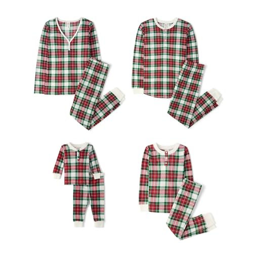Matching Family Plaid Thermal Pajama Set (Red Tartan)