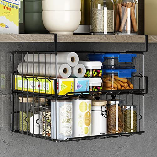 Foldable Under-Shelf Storage Baskets (Steel)