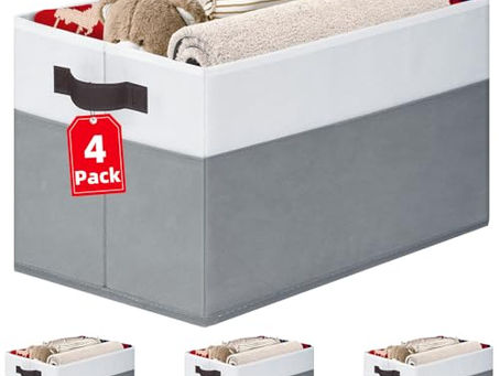 Large Closet Baskets for Shelves (4-Pack)