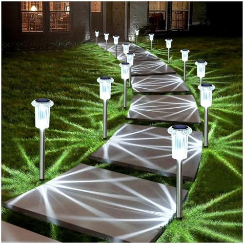 Cool white solar pathway lights