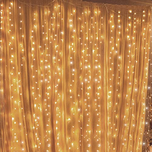 Warm white curtain string lights
