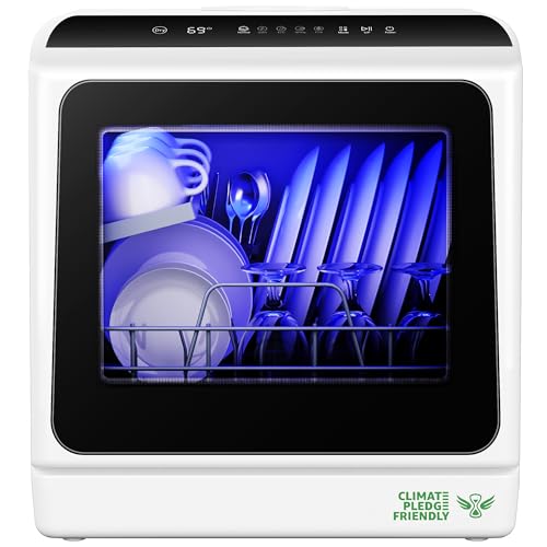 Portable countertop dishwasher with no hookup