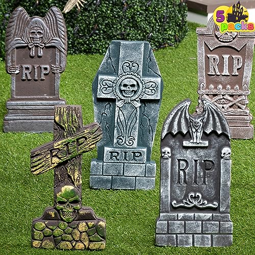 Extra-large Halloween tombstones with metal stakes