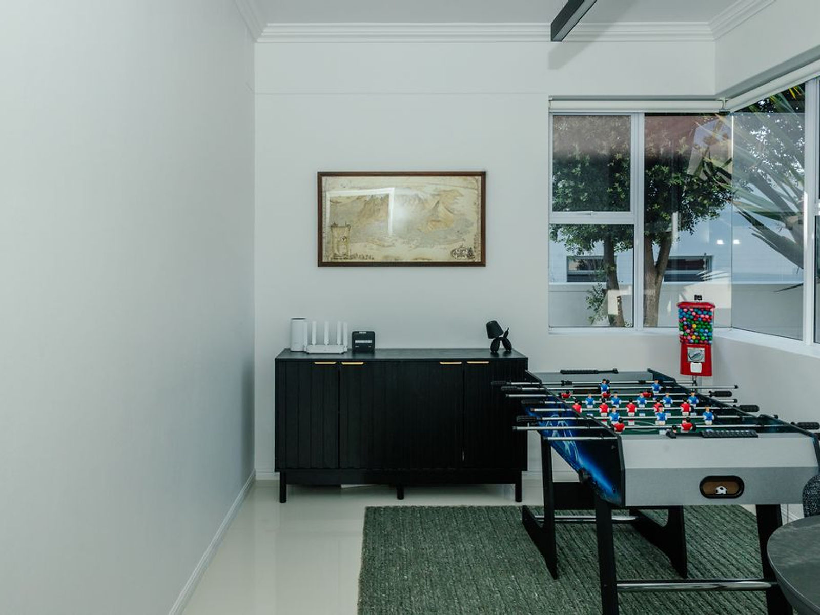 Wide view of the playroom and games room
