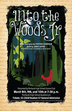 Poster design for Into the Woods Jr.