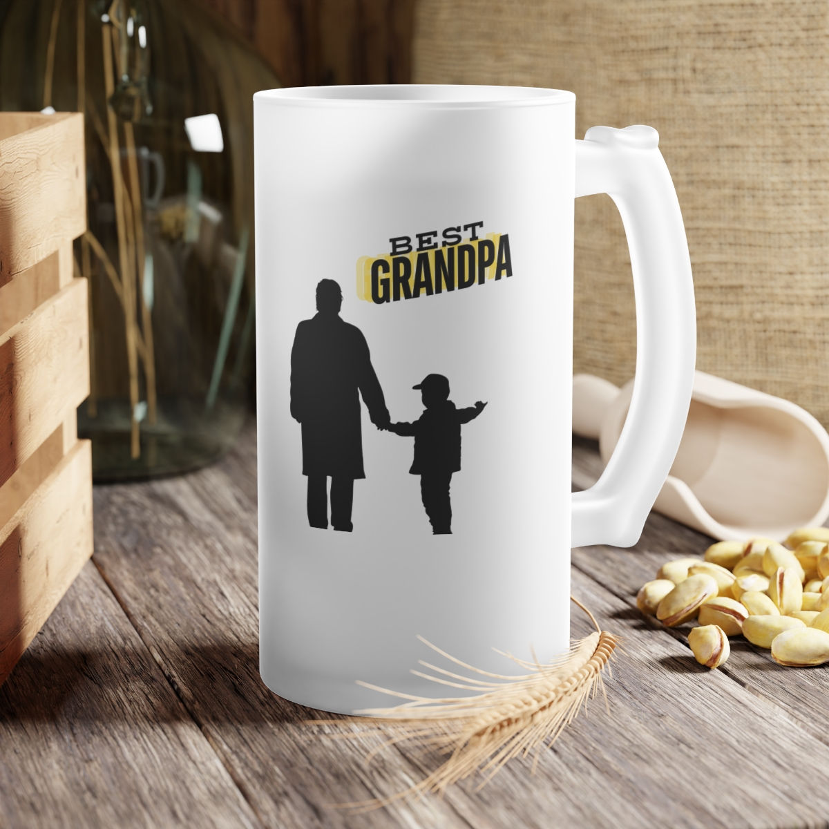 Best GrandPa Frosted Glass Beer Mug