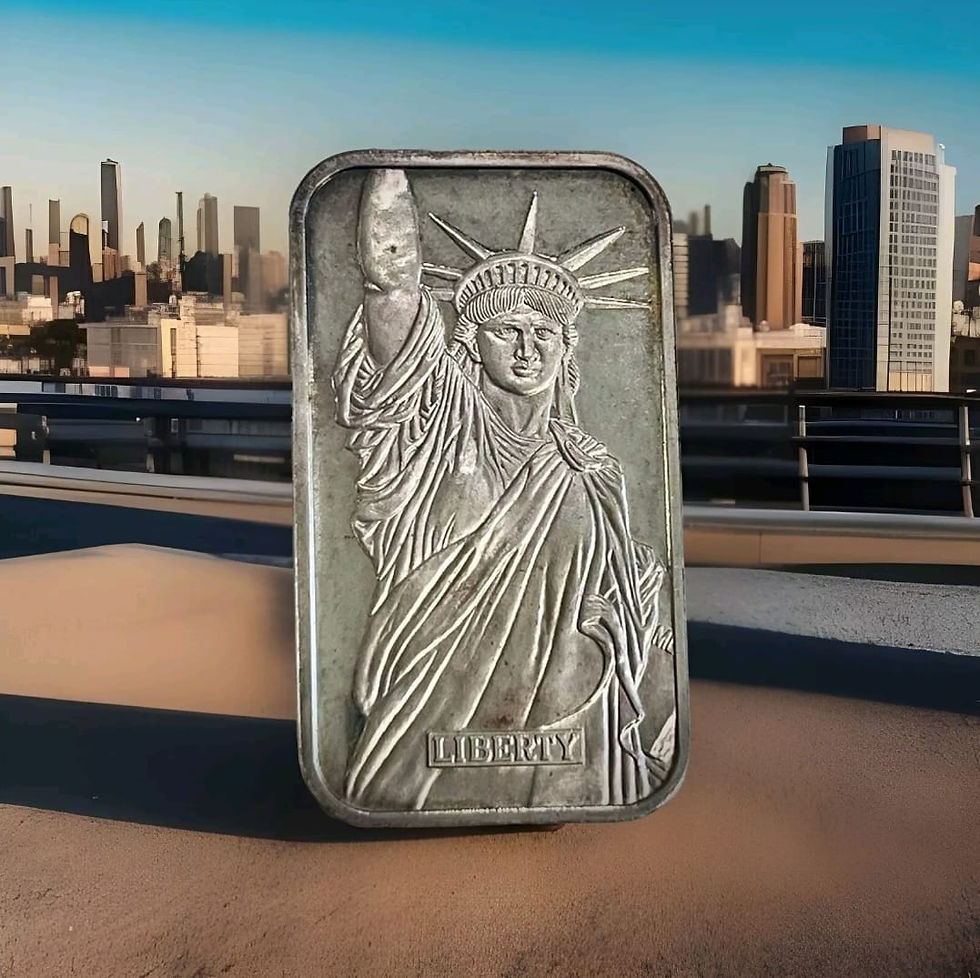 🗽 75K MINTED 🗽 1oz Engelhard 1986 MTB Liberty Trade Silver Bar