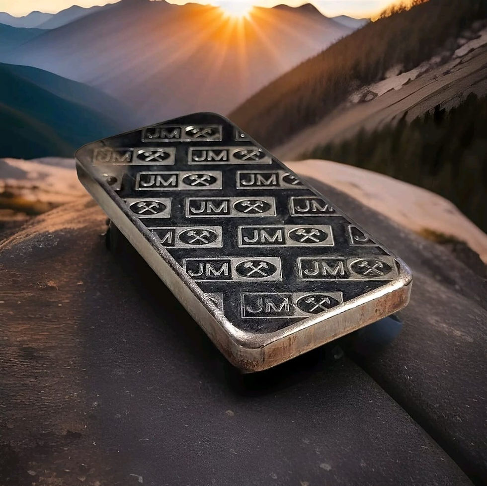 ⚒️725K MINTED⚒️ 10oz Johnson Matthey Silver Bar (6x Repeating JM Logo Reverse)