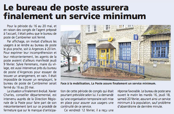La Poste de Cambremer - Le Pays d'Auge - 16 février 2021
