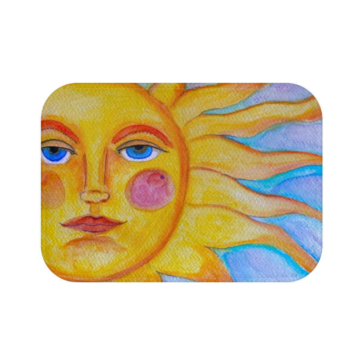 El Sol, The Sun, loteria Bath Mat Mexican Folk art
