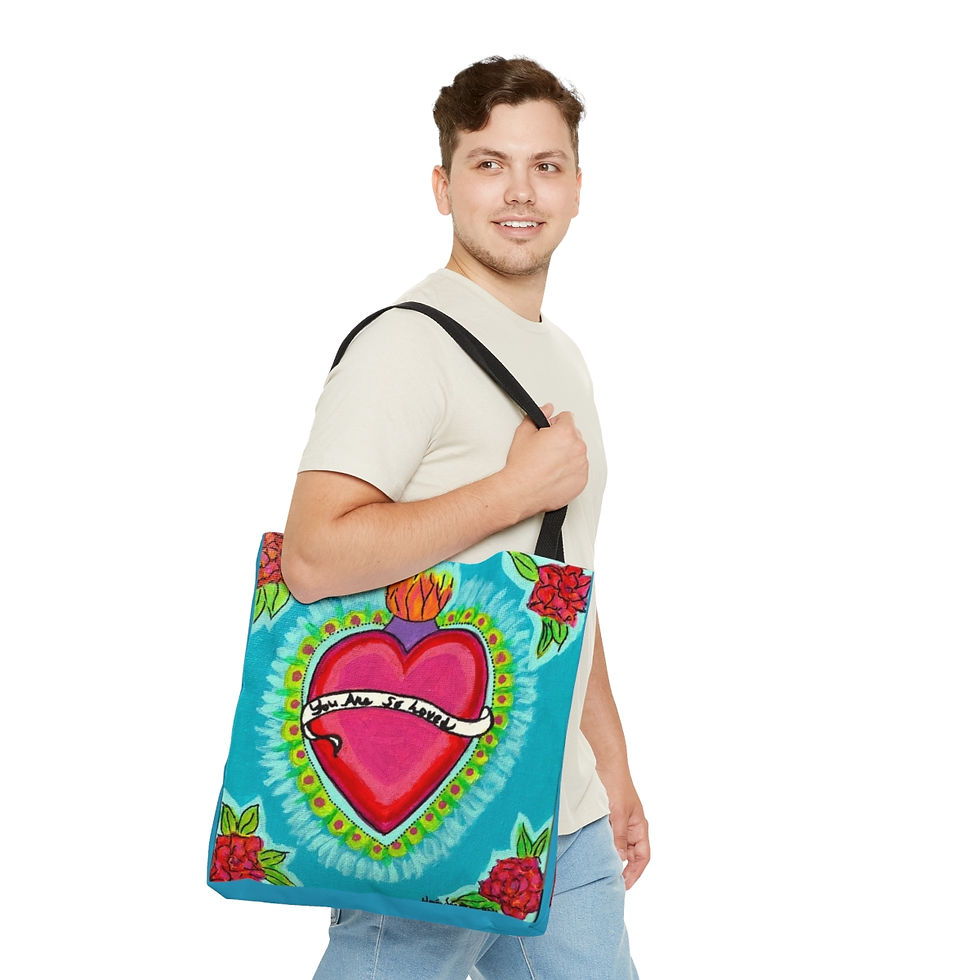 Thumbnail: You Are So Loved Heart Love Corazon Tote Bag (AOP)
