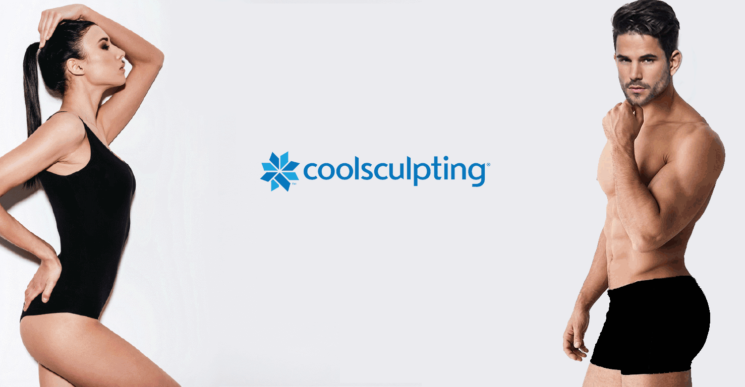 Man and Woman showing Coolsculpting areas