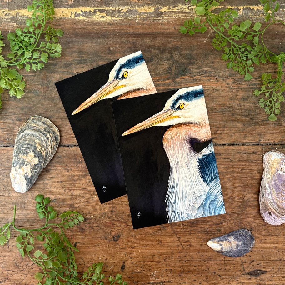 Great Blue Heron watercolor print