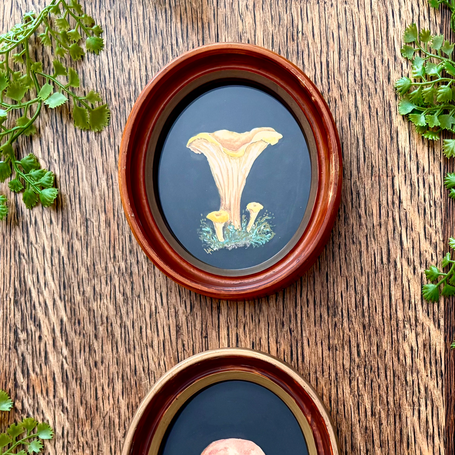 Original Watercolor Chanterelle Mushroom Cluster