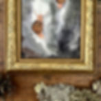 Original Framed Watercolor painting of three snails with gold frame