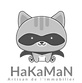 Logo noir et blanc de HaKaMaN - L'artisan de l'immobilier, un super héros qui aide les familles dans leur transition de vie