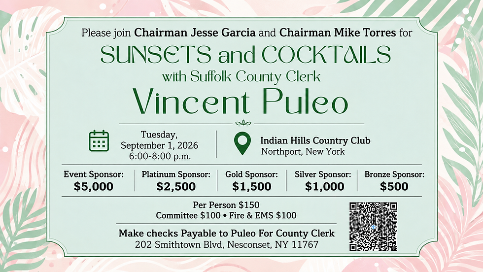 Sunsets and Cocktails with Suffolk County Clerk Vincent Puleo 