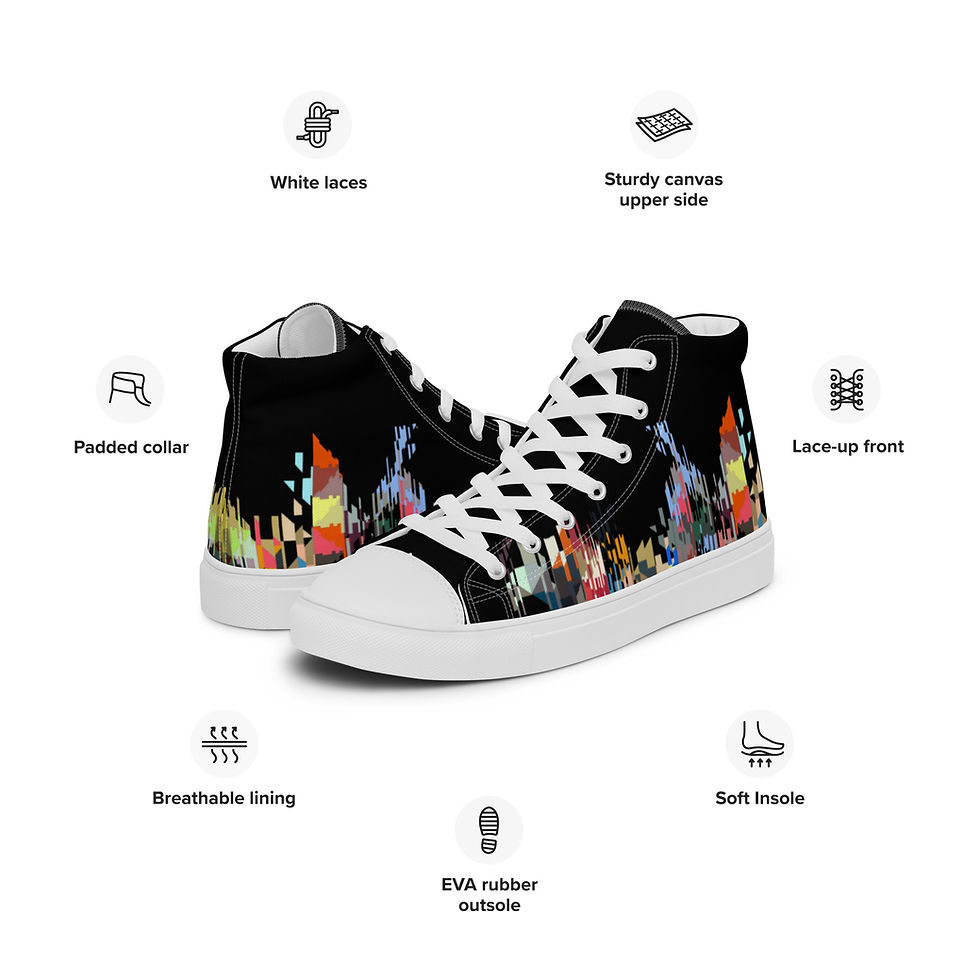 Thumbnail: Abstract high top canvas shoes