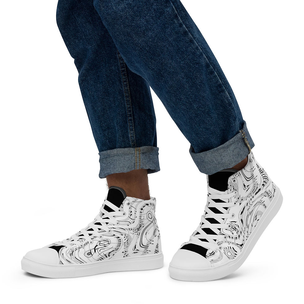 Thumbnail: Walking on Music high top canvas shoes
