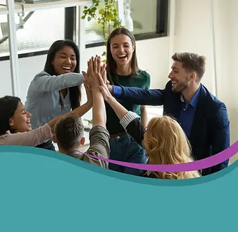 Collaborative NDIS support team working together