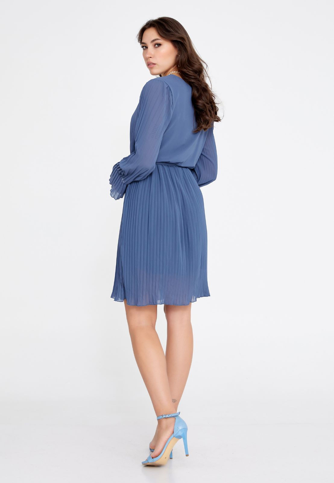 23-D0014 Dusty Blue Midi Dress
