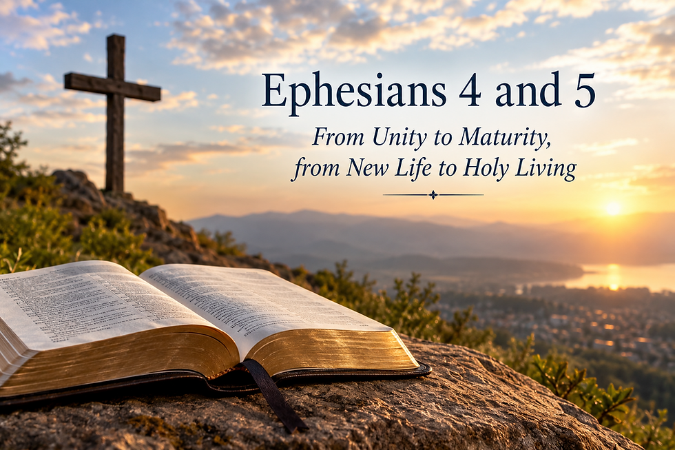 From Unity to Maturity, from New Life to Holy Living. Paul reminds us that the Christian life is not merely a new belief, but a new way of walking—“as dear children” of God, in love, light, and wisdom (Ephesians 4–5).