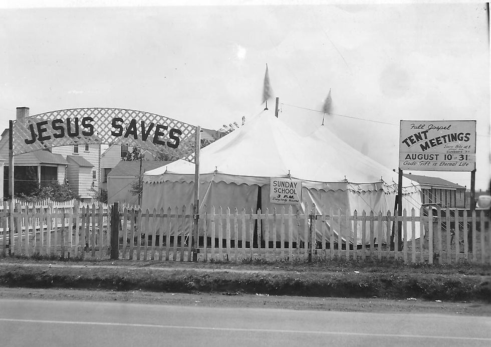 Tent meeting and revival, Emmanuel Pentecostal Church, Elizabeth,NJ, 1940's
