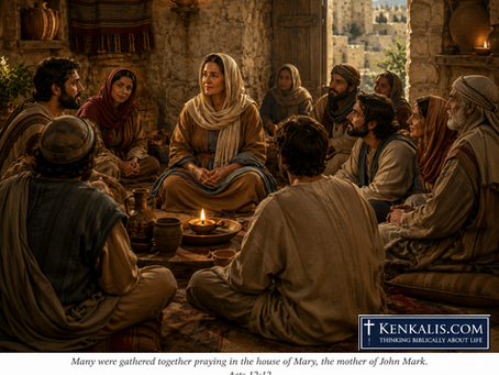 Gathering in prayer at Mary's house
