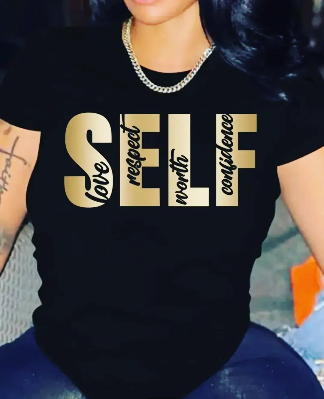 Black and Gold "Self" T-Shirt