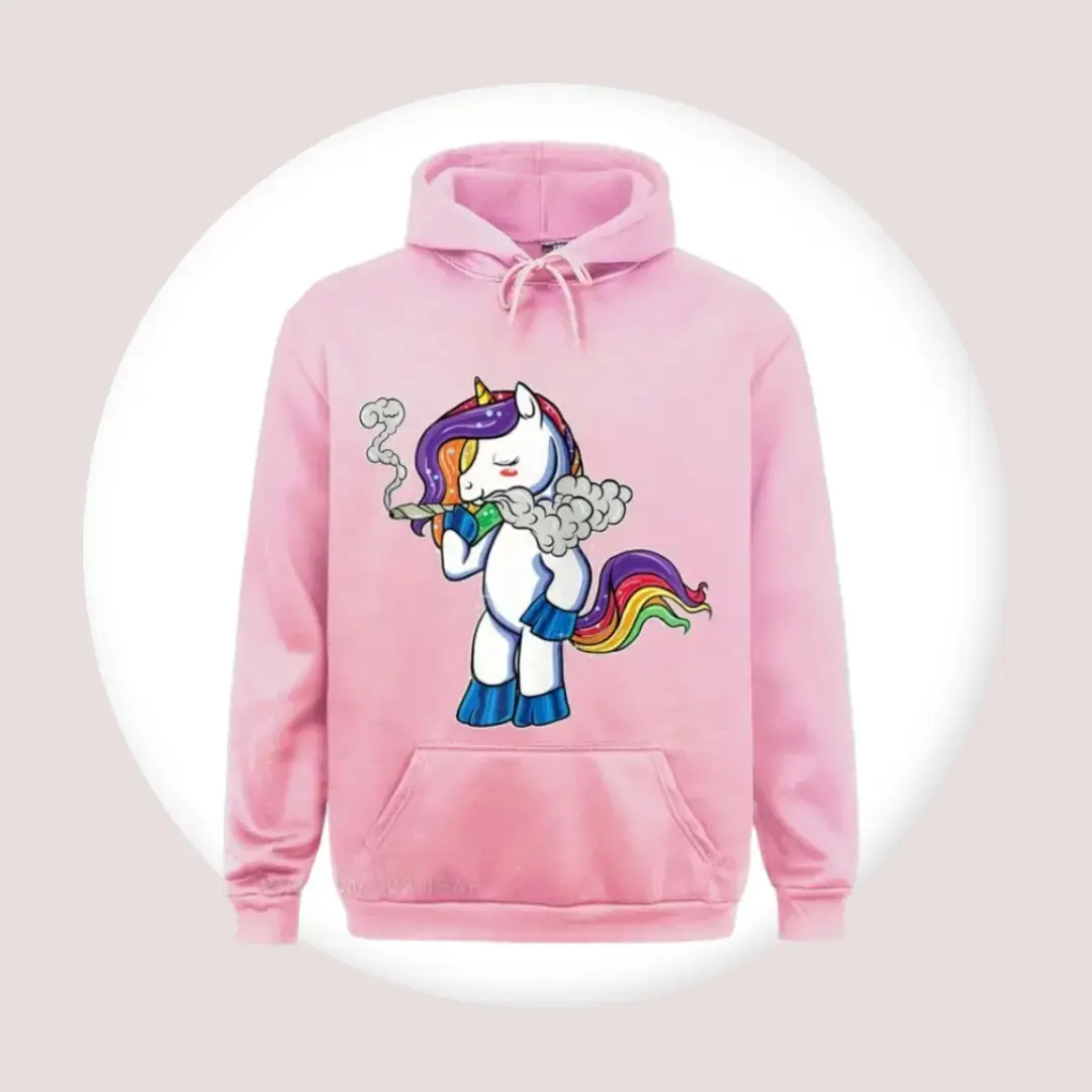 Pink Smoking Unicorn HoodieOff
