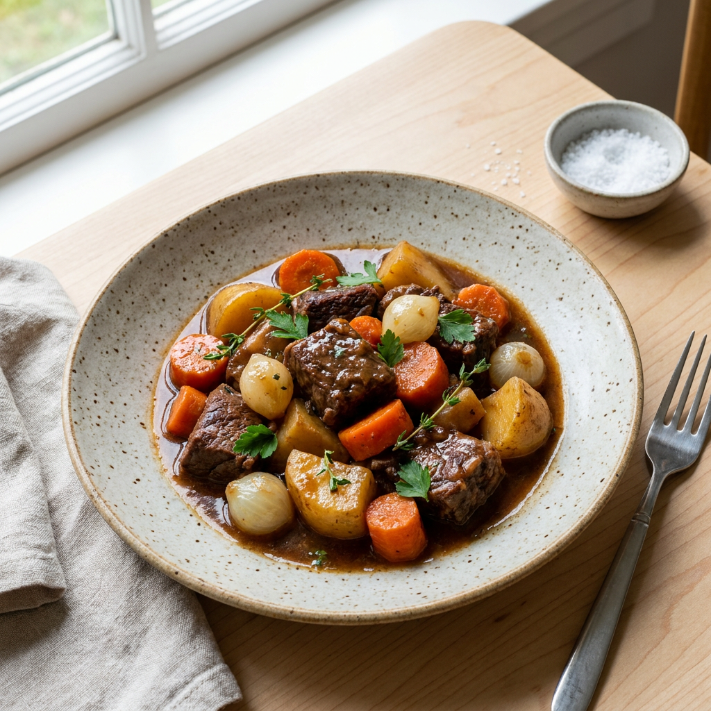 Braised Lean Beef with Vegetables