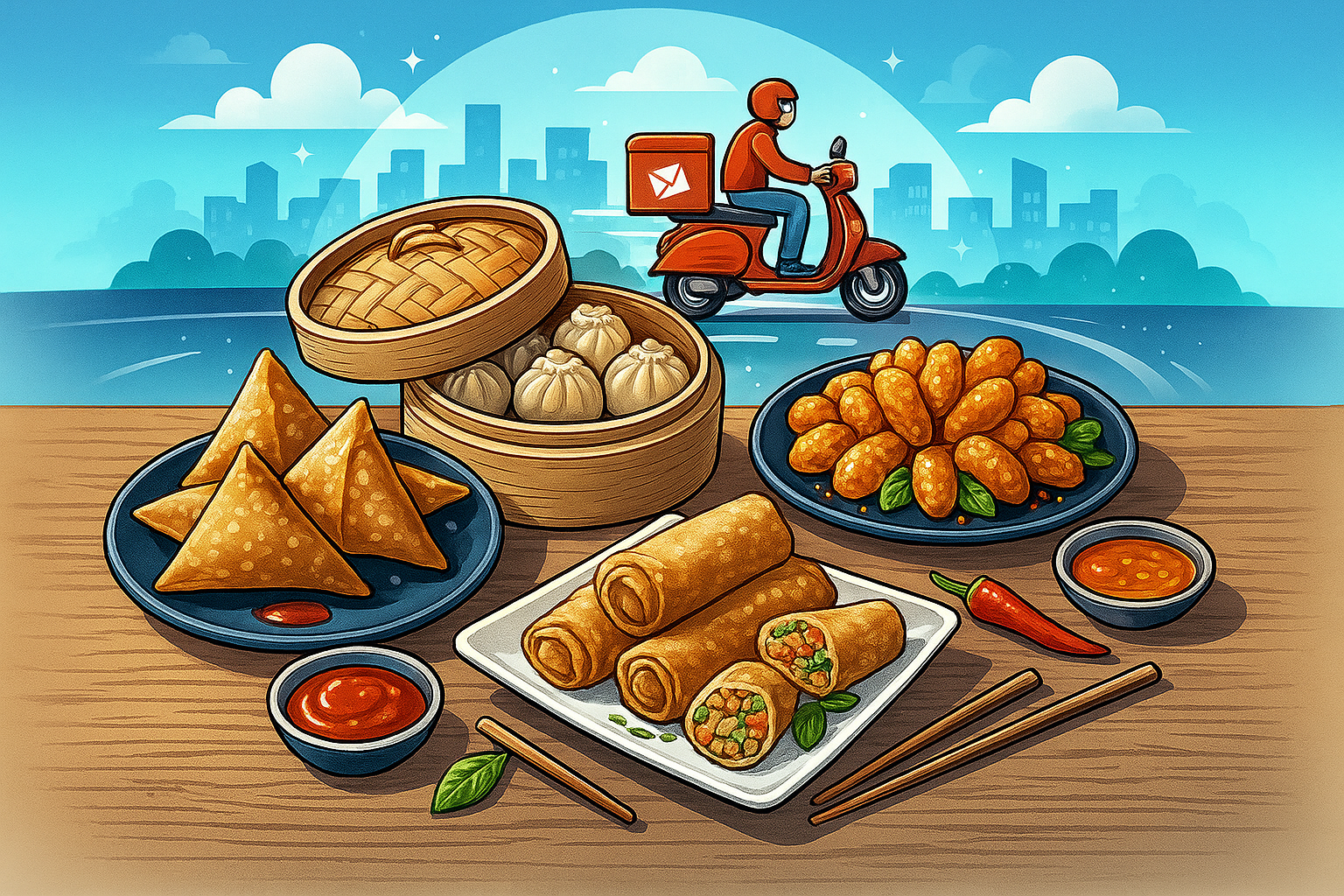 Arranged Food and Objects