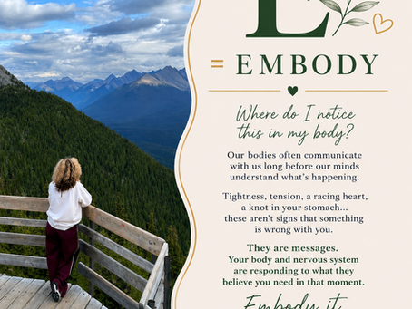 E = Embody - Where do I notice this in my body?