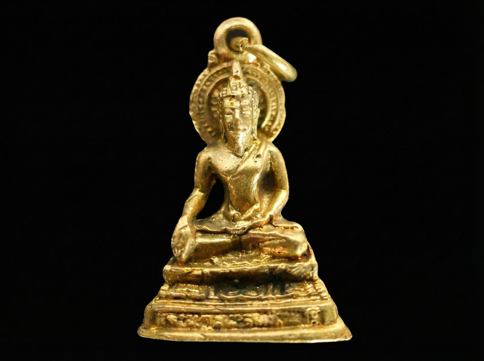 Pendentif figurine Bouddha doré