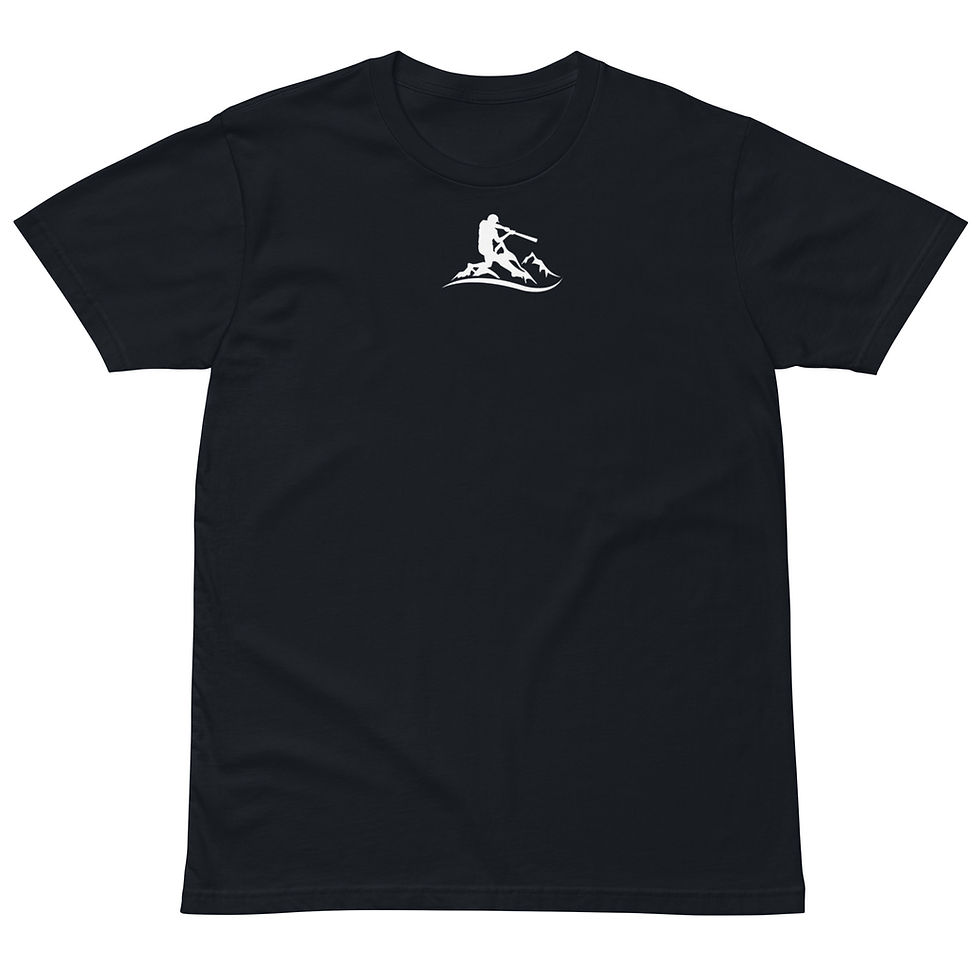 Miniatura: Black T-shirt with small baseball graphic