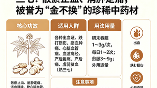 三七：散瘀止血、消腫定痛，被譽為 “金不換” 的珍稀中藥材
