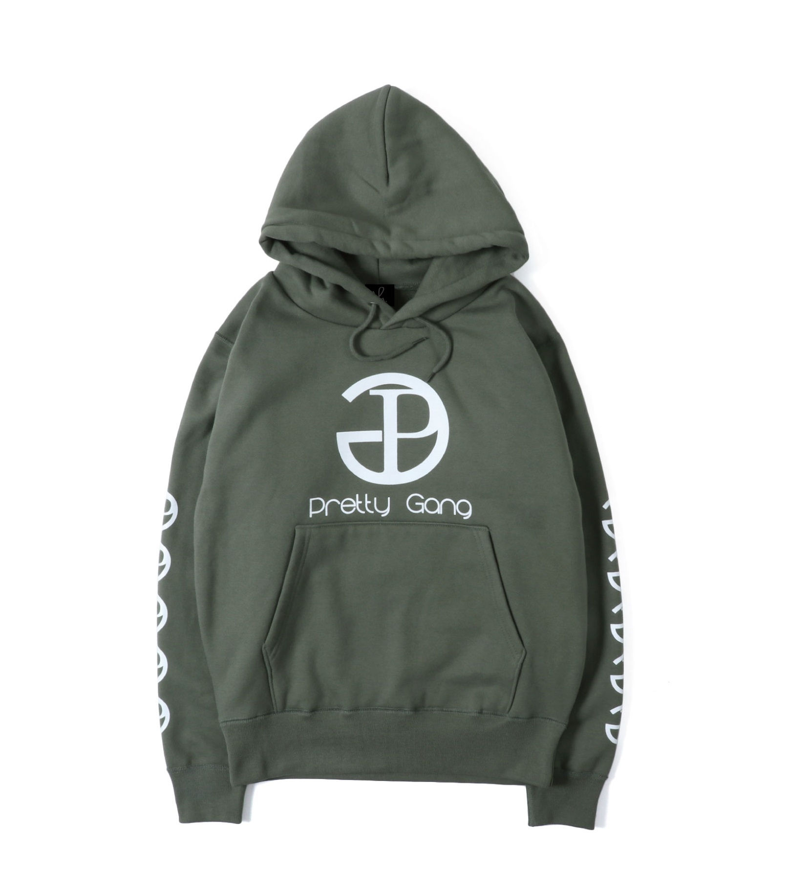 PRETTY GANG '' LOGO HOODIE '' OLIVE[プリティ・ギャング''ロゴ・フディー''][オリーブ]