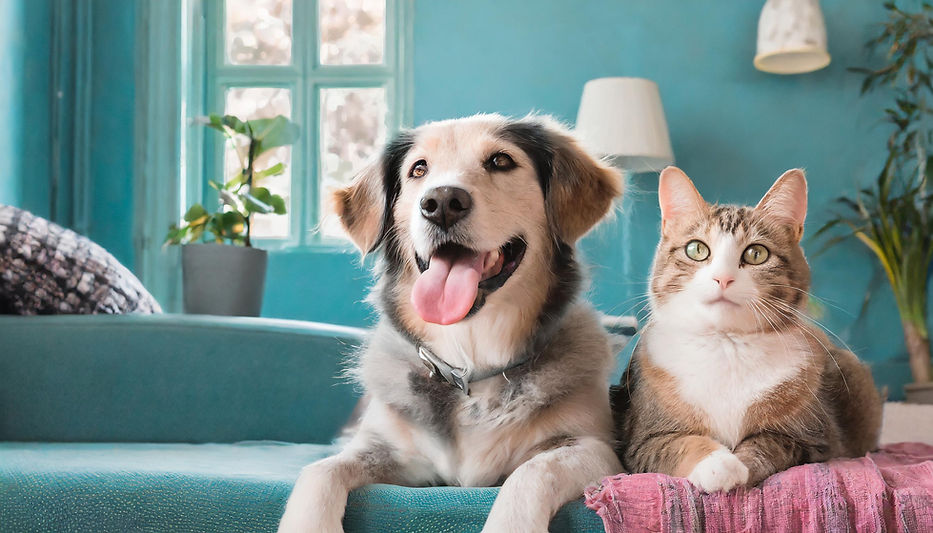happy dog and cat_professional pet care services by Beckett Babies