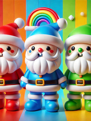 色とりどりのサンタクロース