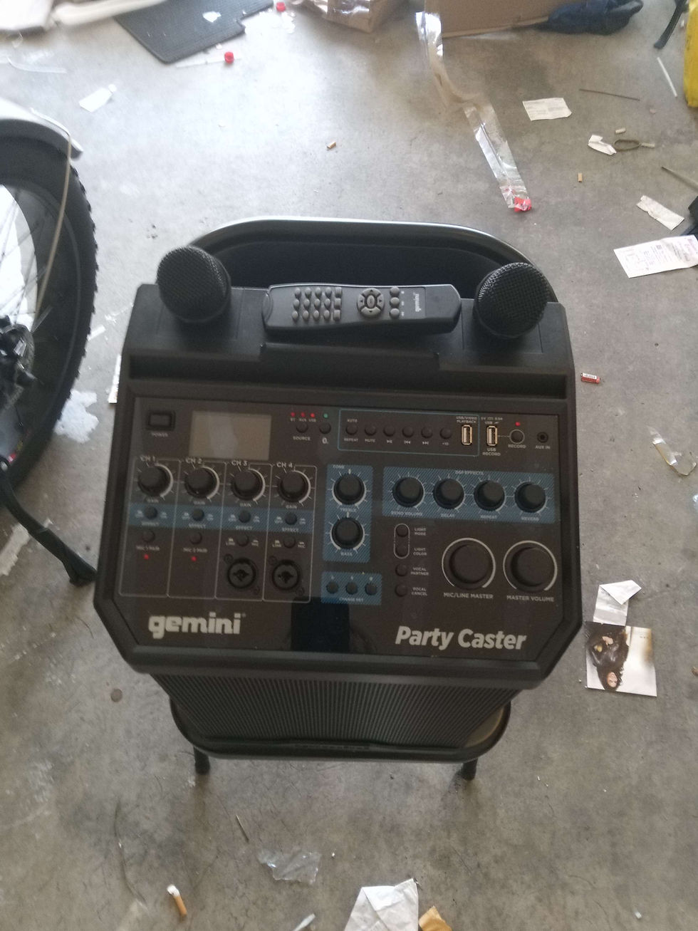 Thumbnail: Gemini Party Caster PA with 2 wireless mics for rent (2 hour minimum in area)