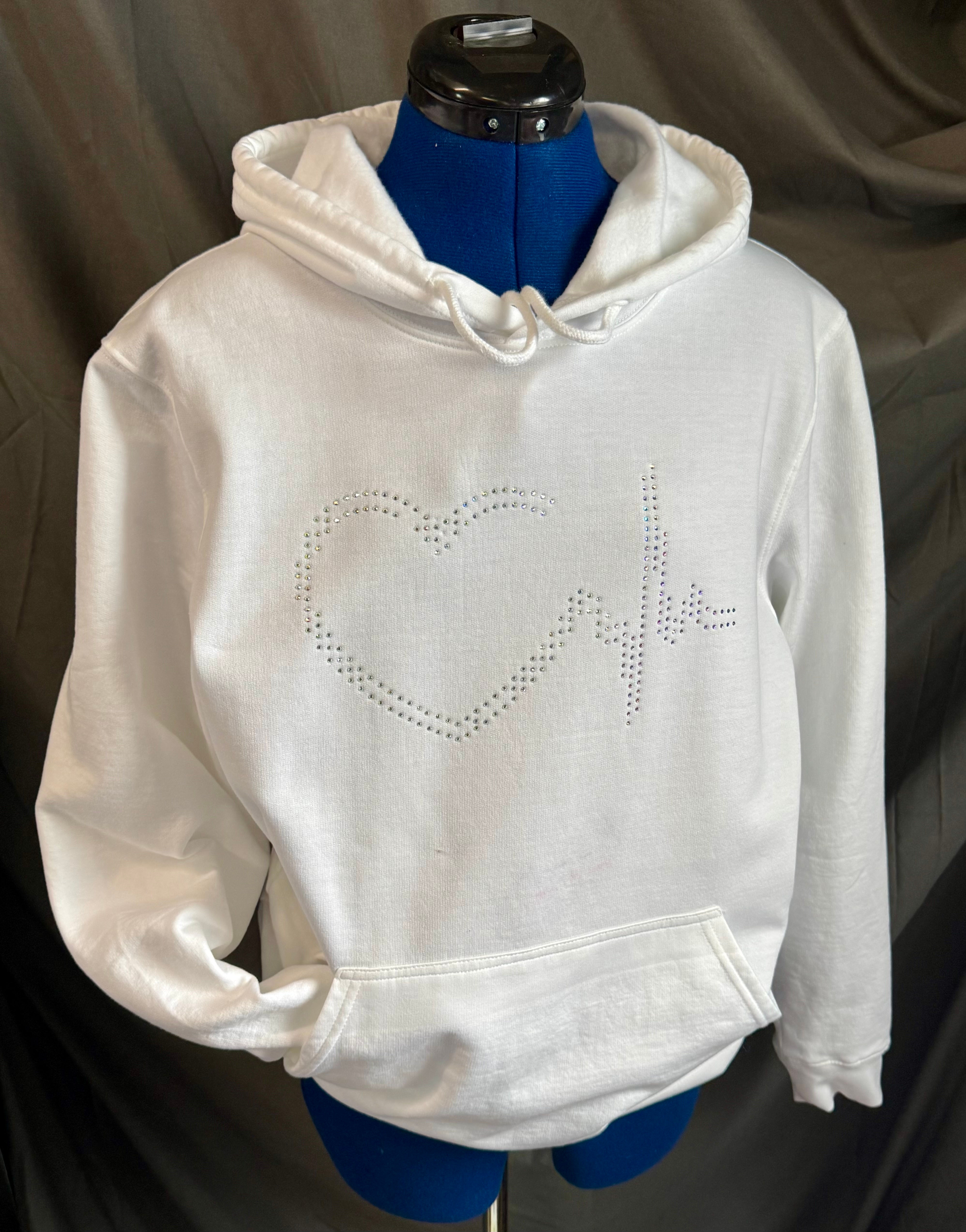 Limited Edition Swarovski Heart rhythm hooded sweatshirt