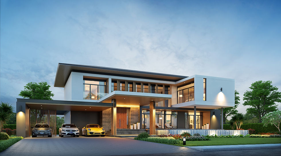 รับสร้างบ้านสไตล์ Modern ดีไซน์ทันสมัยในอุดรธานี ขอนแก่น หนองคาย ฟังก์ชันครบ ตอบโจทย์ชีวิตคนรุ่นใหม่ ในงบ 5-20 ล้านบาท มั่นใจ