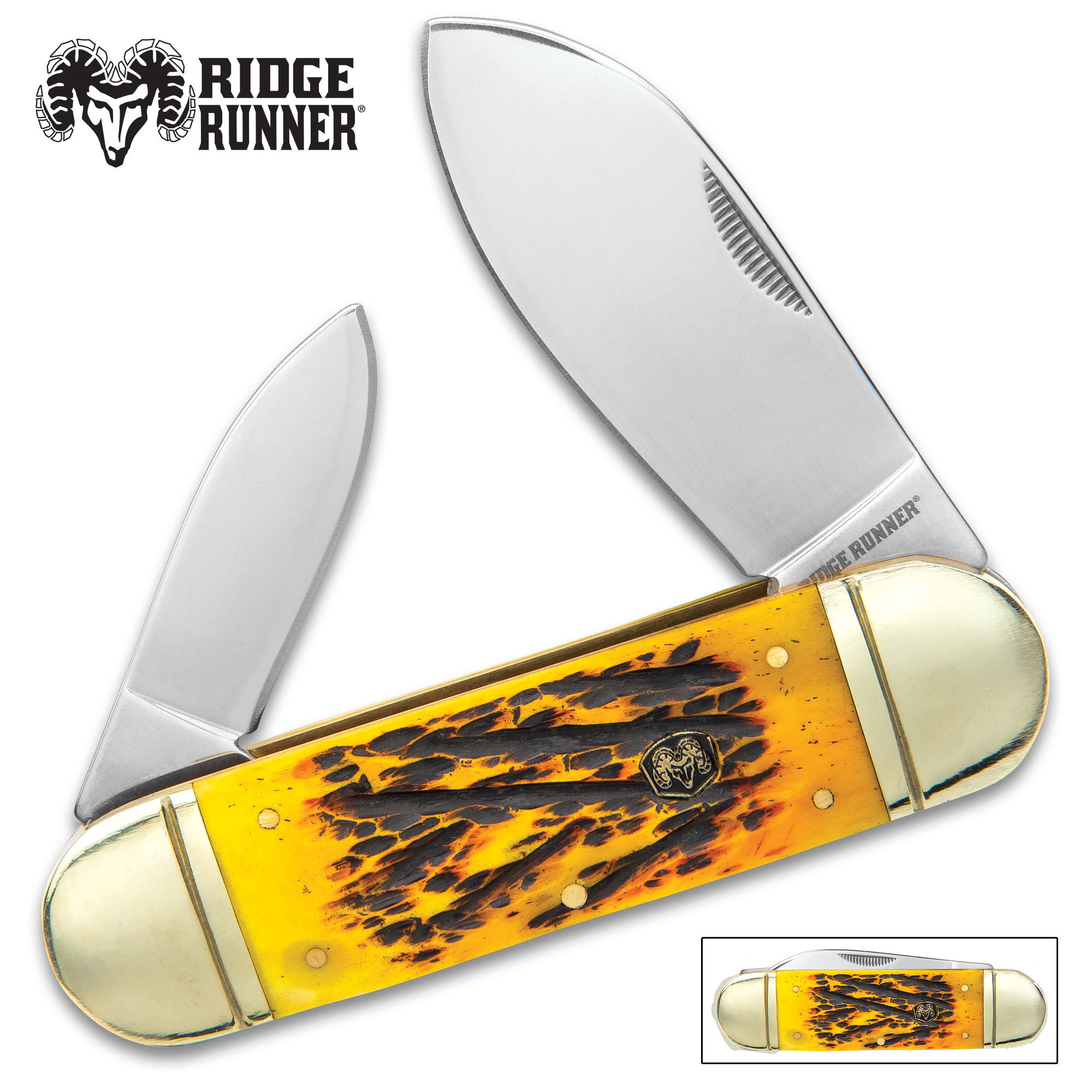 Yellow Bone Elephant Toe Pocket Knife