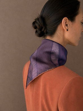 Qeiwa deep purple silk scarf
