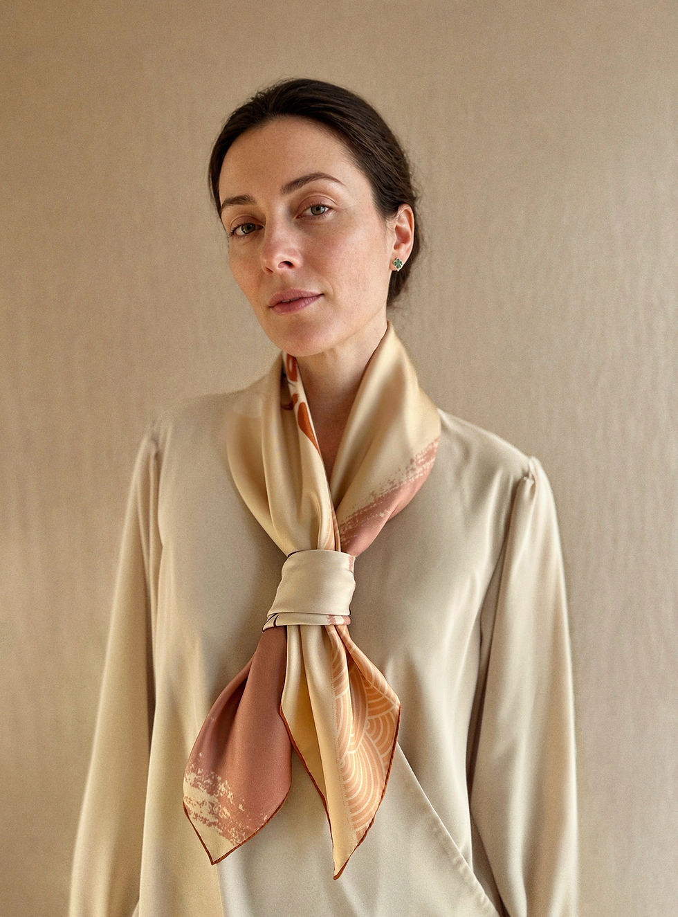 Thumbnail: Qeiwa calligraphy on refined silk scarf